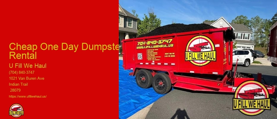 Cheap One Day Dumpster Rental